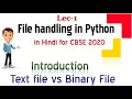 Lec-1 File handling in python in Hindi File handling Introduction Text file in python