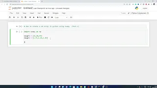 How to create a 2d array in python using numpy Part 1