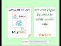 Java Rest API with MySql database Part-20 Remove data from database