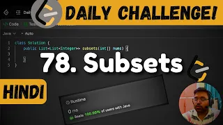 78 Subsets backtracking leetcode daily challenge DSA Hindi