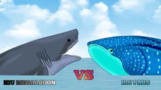 HIU MEGALODON VS HIU PAUS