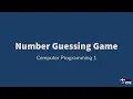 Java Number Guessing Game