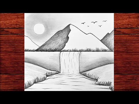 Download MP3 [ BASİT ] Karakalem Manzara Resmi Çizimi - Kolay Karakalem Çizimleri - Landscape Drawing Tutorial