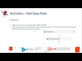 Activities Add Data Row