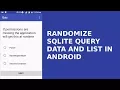 RANDOMIZE SQLITE QUERY DATA AND ARRAYLIST IN ANDROID