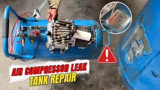 Air Compressor Tank Crack TIG Welding Repair Air Compressor Leak Tank Repair