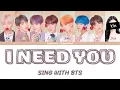 Download Lagu BTS DUET KARAOKE | I NEED YOU | 8 Members | Easy lyrics and backing vocals