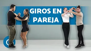 GIROS de BAILE en PAREJA (Bachata + Salsa) ⭐ Como Aprender a Girar en el Baile