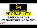 TREE DIAGRAMS WITHOUT REPLACEMENT PROBABILITY GCSE MATHS