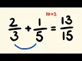 Add ANY Fractions Instantly Fast math trick