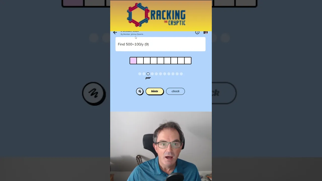 MinuteCryptic in a Minute - 8 October 2026 - #maths