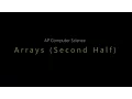 APCS Unit 6 Arrays Part 2