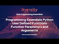 Programming Essentials Python - User Defined Functions