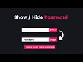 Show Hide Password Toggle With Javascript Javascript Tutorial