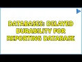 Databases Delayed durability for reporting database