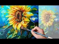 Lagu Easy flowers / Acrylic painting/ how to paint Sunflower /아크릴화 /tutorial for beginner/ #24