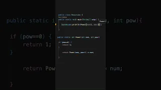 Calculate power using recursion in java