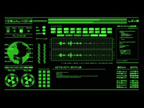 Download MP3 Sci-Fi  Hacker Background Green HUD 4K