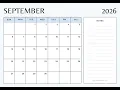 September 2026 Calendar Printable A4 US Letter Portrait Landscape Free September 2026