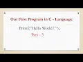 our first program in C language in HINDI Part - 5 printf Hello World LRV Academy