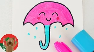 كيفية رسم شمسية تعليم الرسم للأطفال 