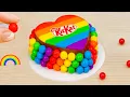 Download Lagu Rainbow Ice Cream Making🌈 How To Make Cute Mini Rainbow KitKat Heart Cake 🍫🎂HT Mini Cakes