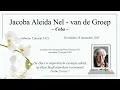 Lagu Herdenkingsdienst mevr. Coba Nel-van de Groep ds. G. Doorn