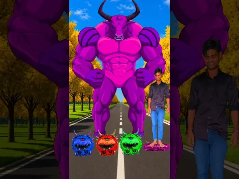 New Colour Monster Pac-Man Vs Cow, Bhediya, Elephant _ Snake, Pac-Man #youtubeshorts #shorts#viral