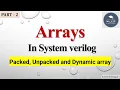 Arrays in System verilog Part-2 Packed Unpacked and Dynamic array in system verilog