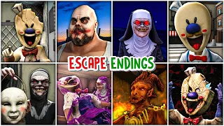 Ice Scream 1-8 TRUE Ending (HD), Evil Nun 1-2 & TBM, Mr Meat 1-2, Witch Cry 1-2 + All ESCAPE ENDINGS