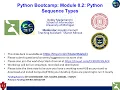 CC3D WS 0 2 Python Bootcamp Lists tuples strings slicing July 31 2023