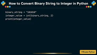 How to Convert Binary String to Integer in Python