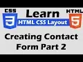Create a Contact Form for Website part 2 in Html CSS