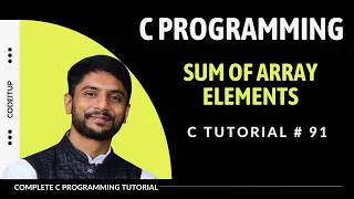 Sum of Array Elements in C Programming Using Function In Hindi