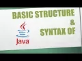 Basic Structure Syntax of Java Learn java with Basics