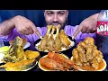 Lagu spicy prawn curry mutton rogan josh chicken leg piece and drumsticks fish curry and bashmoti rice