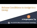 Release Condition for groups