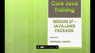 Core Java Training JAVA LANG PACKAGE