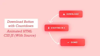 Download Button with Countdown Animated HTML CSS JS With Source