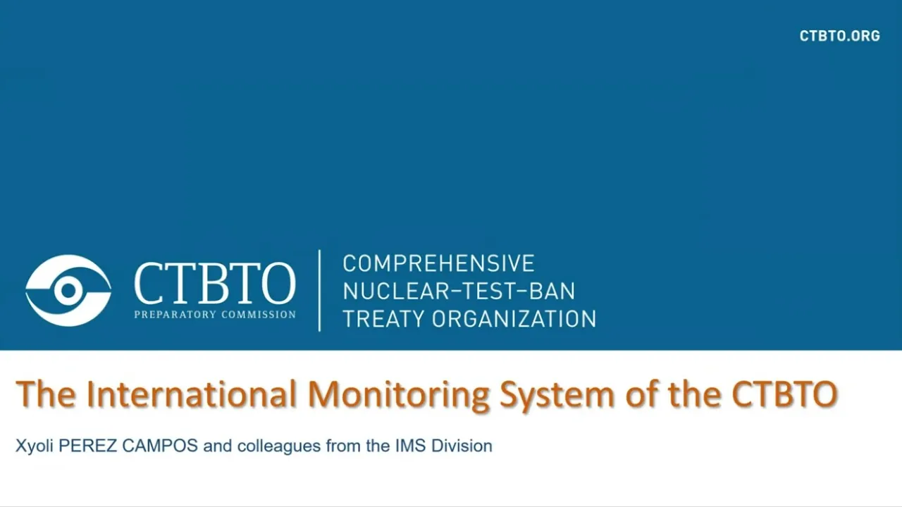 Friday Seminar: The International Monitoring System of CTBTO