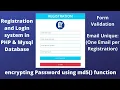 how to create a registration and login system using PHP and MySQL