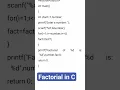 Factorial Program in C C Programming