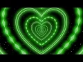 Heart Tunnel Background Green Heart Background - Abstract Background Loop