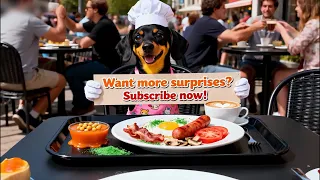 Dachshund Cooks Full English Breakfast — Dog Makes Brunch, Soup & Coffee #dachshund #cooking #englis