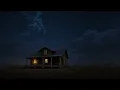 4 Hours of Distant Thunderstorm Over a Prairie Farmhouse for Deep Sleep