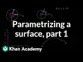 Introduction to parametrizing a surface with two parameters Multivariable Calculus Khan Academy