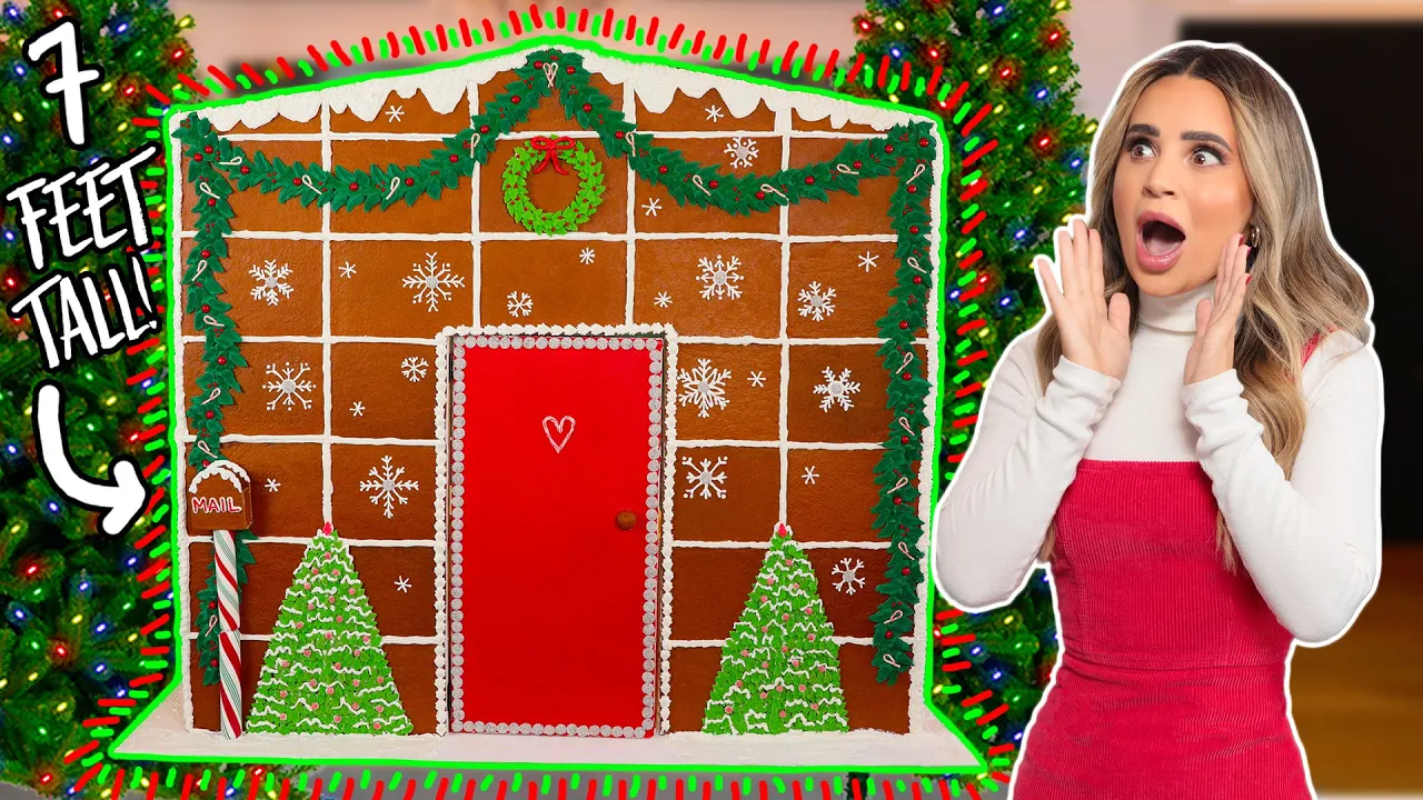 Building a LIFE-SIZE Gingerbread House For 24 Hours!