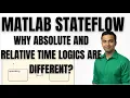 MATLAB TUTORIAL STATEFLOW TUTORIAL WHY ABSOLUTE AND RELATIVE TIME LOGICS ARE DIFFERENT