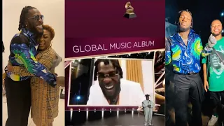 burna boy celebrate with family and friends as he becomes the youngest nigerian to ever win a grammy