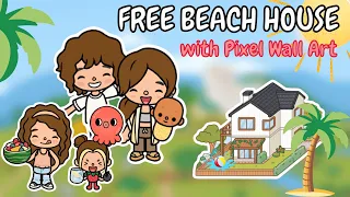FREE 🏖️ Beach House with POOL Design  ☀️ Toca Boca House Ideas 🤩 TOCA GIRLZ